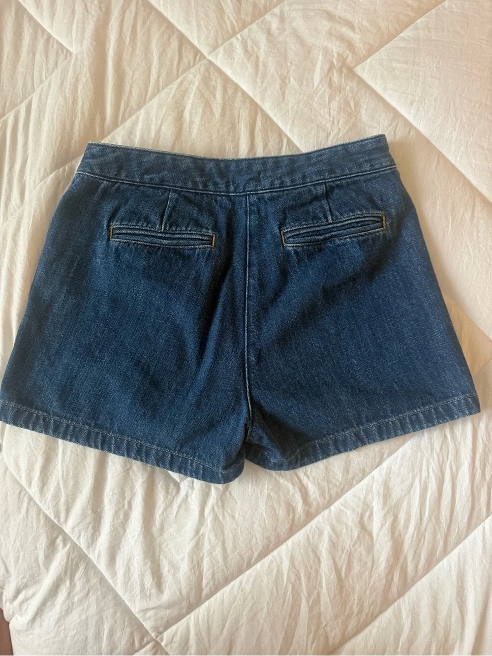J. Crew Dark Blue Denim Skort with Wrap-Front and Button